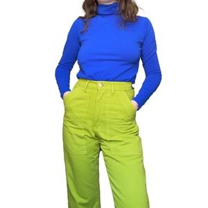 LAA Los Angeles Apparel Cotton Spandex Garment Dye Turtleneck in Cobalt Blue